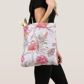 Rosa Flamingo, ponisches Aquarellmuster. Tasche (Von Nahem)