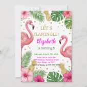 Rosa Flamingo Pool Geburtstagsfeier Einladung (Vorderseite)