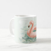 Rosa Flamingo Pool Genieße die kleinen Dinge Kaffeetasse (Vorderseite Links)