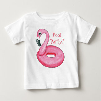 Rosa Flamingo-Pool-Party-Baby-T - Shirt