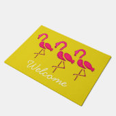 Rosa Flamingo Pop Kunst Fußmatte (Schrägansicht)