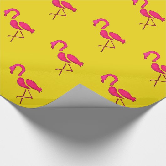 Rosa Flamingo Pop Kunst Geschenkpapier (Ecke)
