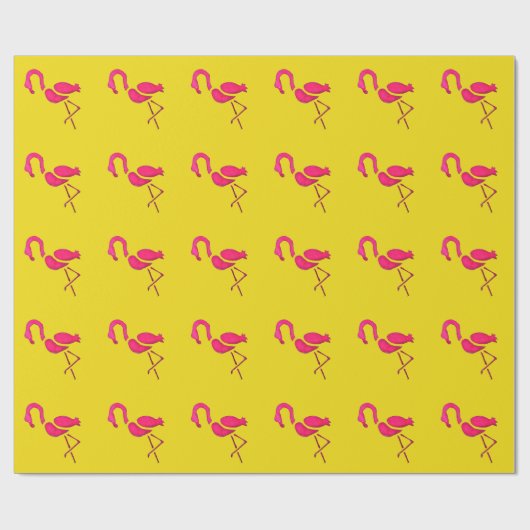 Rosa Flamingo Pop Kunst Geschenkpapier (Flach)