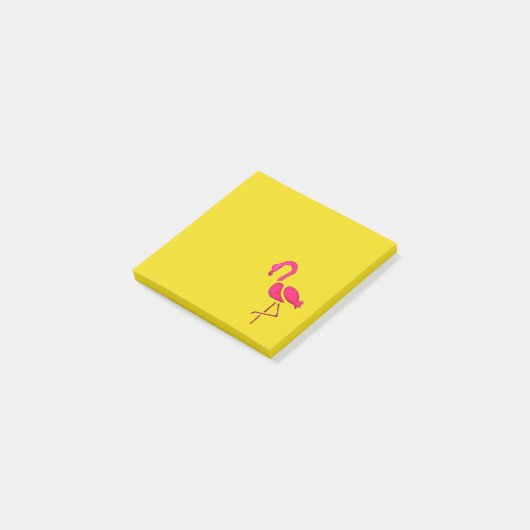 Rosa Flamingo Pop Kunst Post-it Klebezettel (angewinkelt)
