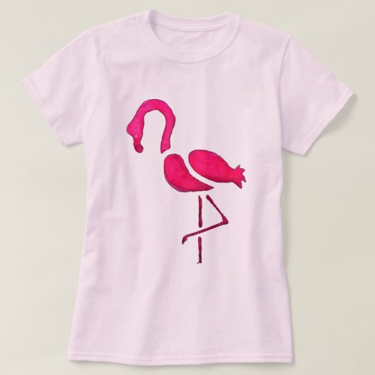 Rosa Flamingo Pop Kunst T-Shirt (Design vorne)