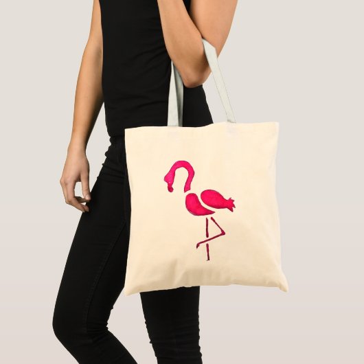 Rosa Flamingo Pop Kunst Tragetasche (Vorderseite (Produkt))