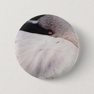 Rosa Flamingo-Porträtzeichnungseffekt-Kunst Button