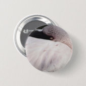 Rosa Flamingo-Porträtzeichnungseffekt-Kunst Button (Vorne & Hinten)