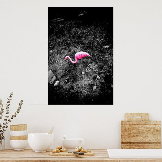 Rosa Flamingo Poster (Küche)