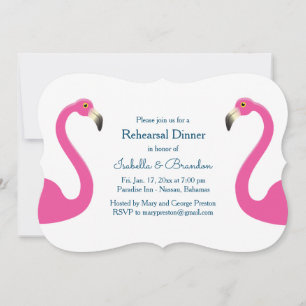 Rosa Flamingo Probe Abendessen Einladung