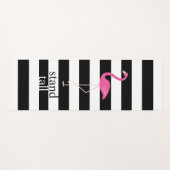 Rosa Flamingo Reversible Striped Yoga Mat Yogamatte (Vorderseite (Horizontal))
