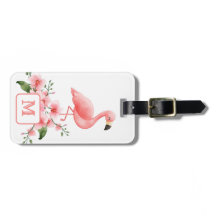 Rosa Flamingo Rosa Orchid Flora Monogram