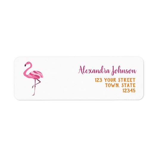 Rosa Flamingo Rücksendeadresse (Vorne)