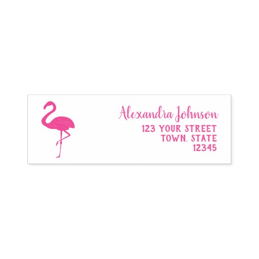 Rosa Flamingo Rücksendeadresse Permastempel (Design)