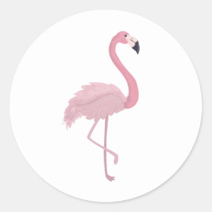 Rosa Flamingo Runder Aufkleber