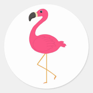 Rosa Flamingo Runder Aufkleber
