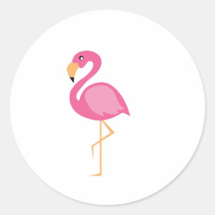 Rosa Flamingo Runder Aufkleber