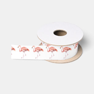 Rosa Flamingo Satinband