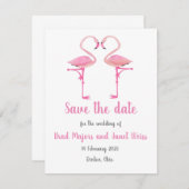 Rosa Flamingo Save the Date Karte (Vorne/Hinten)