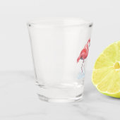 Rosa Flamingo. Schnapsglas (Links)