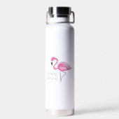 Rosa Flamingo Schwarm Fabelhaft Trinkflasche (Rückseite)