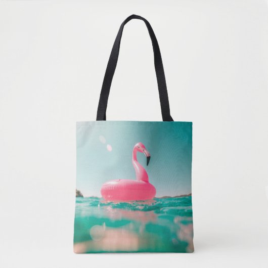 Rosa Flamingo schwimmen auf dem Körper des Wassers Tasche (Vorderseite)