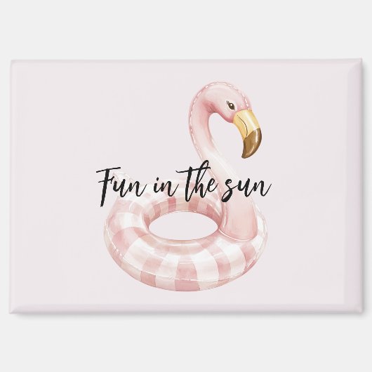 Rosa Flamingo Schwimmspaß in der Sonne Magnet (Vorderseite)