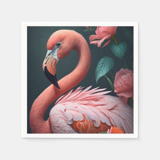 Rosa Flamingo. Serviette (Vorderseite)