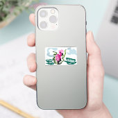 Rosa Flamingo-Set Aufkleber (Telefon)