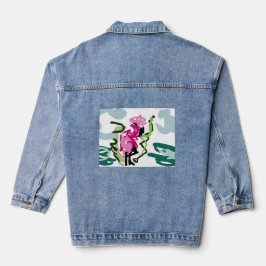 Rosa Flamingo-Set Jeansjacke