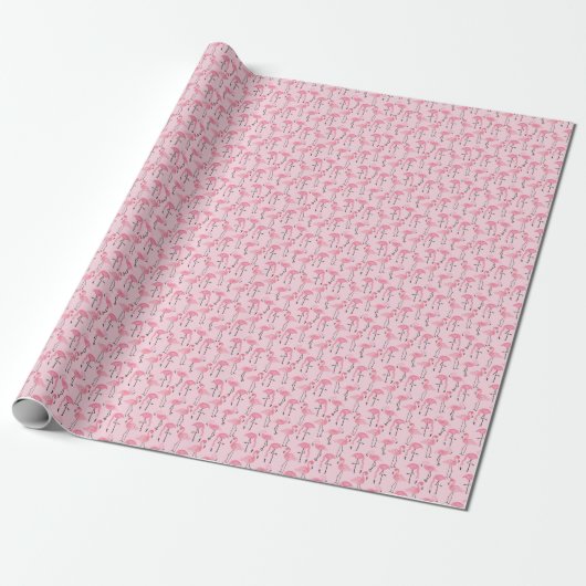 Rosa Flamingo Set, tropisches Sommermuster. Geschenkpapier (Ungerollt)