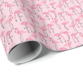 Rosa Flamingo Set, tropisches Sommermuster. Geschenkpapier (Rolleneckpunkt)