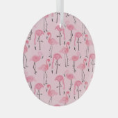 Rosa Flamingo Set, tropisches Sommermuster. Ornament Aus Glas (Vorderseite Rechts)