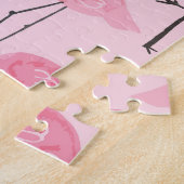 Rosa Flamingo Set, tropisches Sommermuster. Puzzle (Seite)