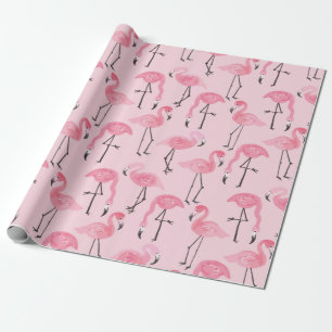 Rosa Flamingo Set, tropisches Sommermuster Vin Geschenkpapier