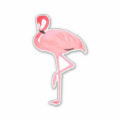 Rosa Flamingo Shape Cut Aufkleber (Vorderseite)
