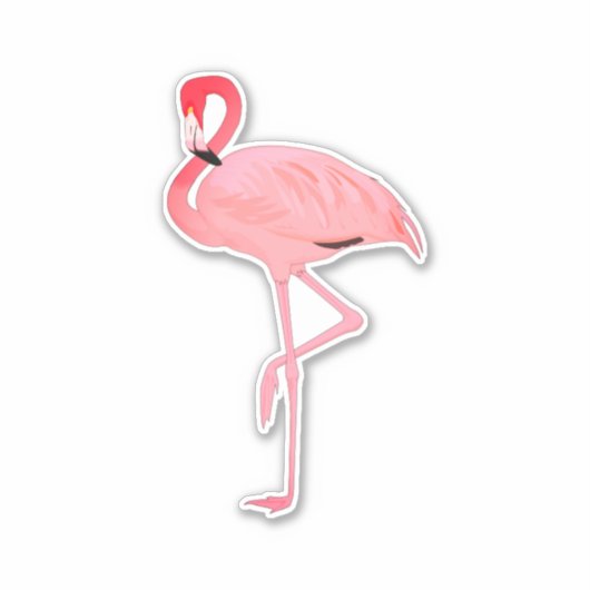 Rosa Flamingo Shape Cut Aufkleber (Vorderseite)