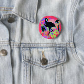 Rosa Flamingo-Silhouette Button (Beispiel)