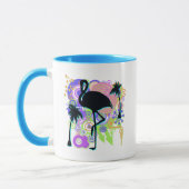 Rosa Flamingo-Silhouette Tasse (Links)