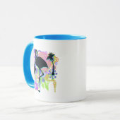 Rosa Flamingo-Silhouette Tasse (Vorderseite Links)