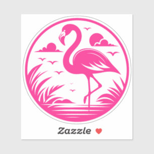 Rosa Flamingo Sommer Circle Design-68730 Zwei-Tone Aufkleber