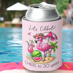 Rosa Flamingo Sommer Geburtstagsfeier Dosenkühler