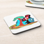 Rosa Flamingo Sommer Getränkeuntersetzer (Linke Seite)