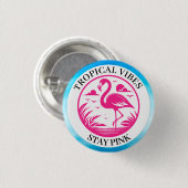 Rosa Flamingo Sommer Kreis Design-68730 Button (Vorne & Hinten)