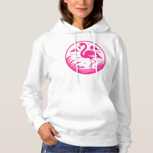 Rosa Flamingo Sommer Kreis Design-68730 Hoodie