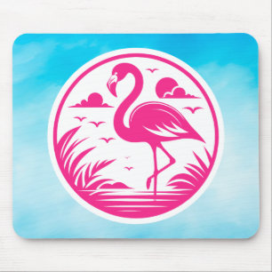 Rosa Flamingo Sommer Kreis Design-68730 Mousepad