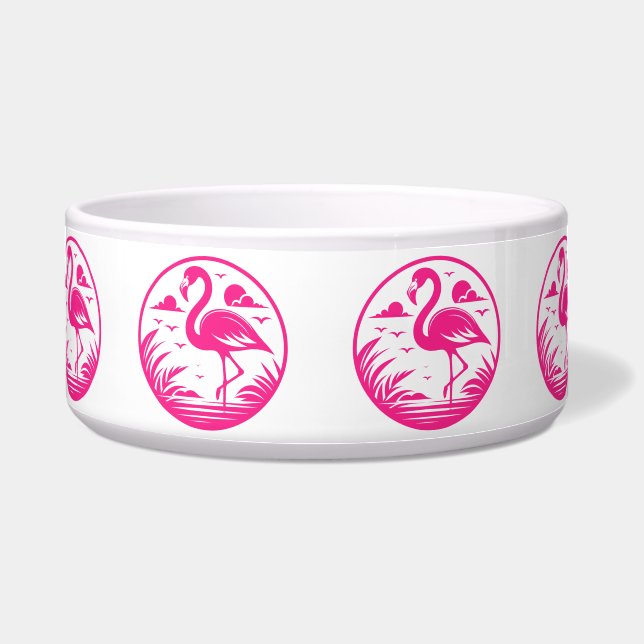 Rosa Flamingo Sommer Kreis Design-68730 Napf (Vorderseite)