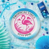 Rosa Flamingo Sommer Kreis Design-68730 Pappteller (Party)