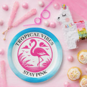 Rosa Flamingo Sommer Kreis Design-68730 Pappteller (Party)