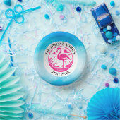 Rosa Flamingo Sommer Kreis Design-68730 Pappteller (Party)
